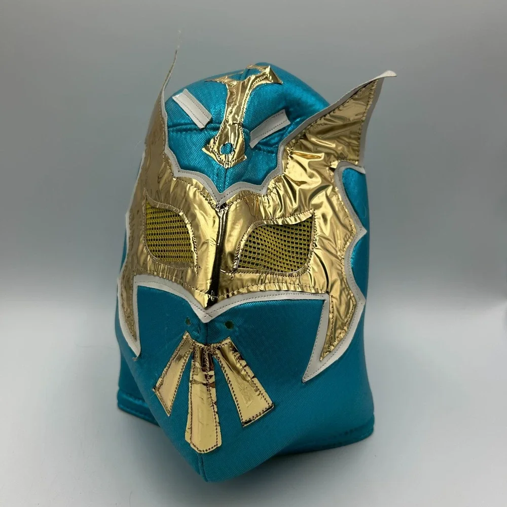 Lucha Libre Blue & Gold Wrestling Mask - Sin Cara - Made in Mexico, Adult Size‎